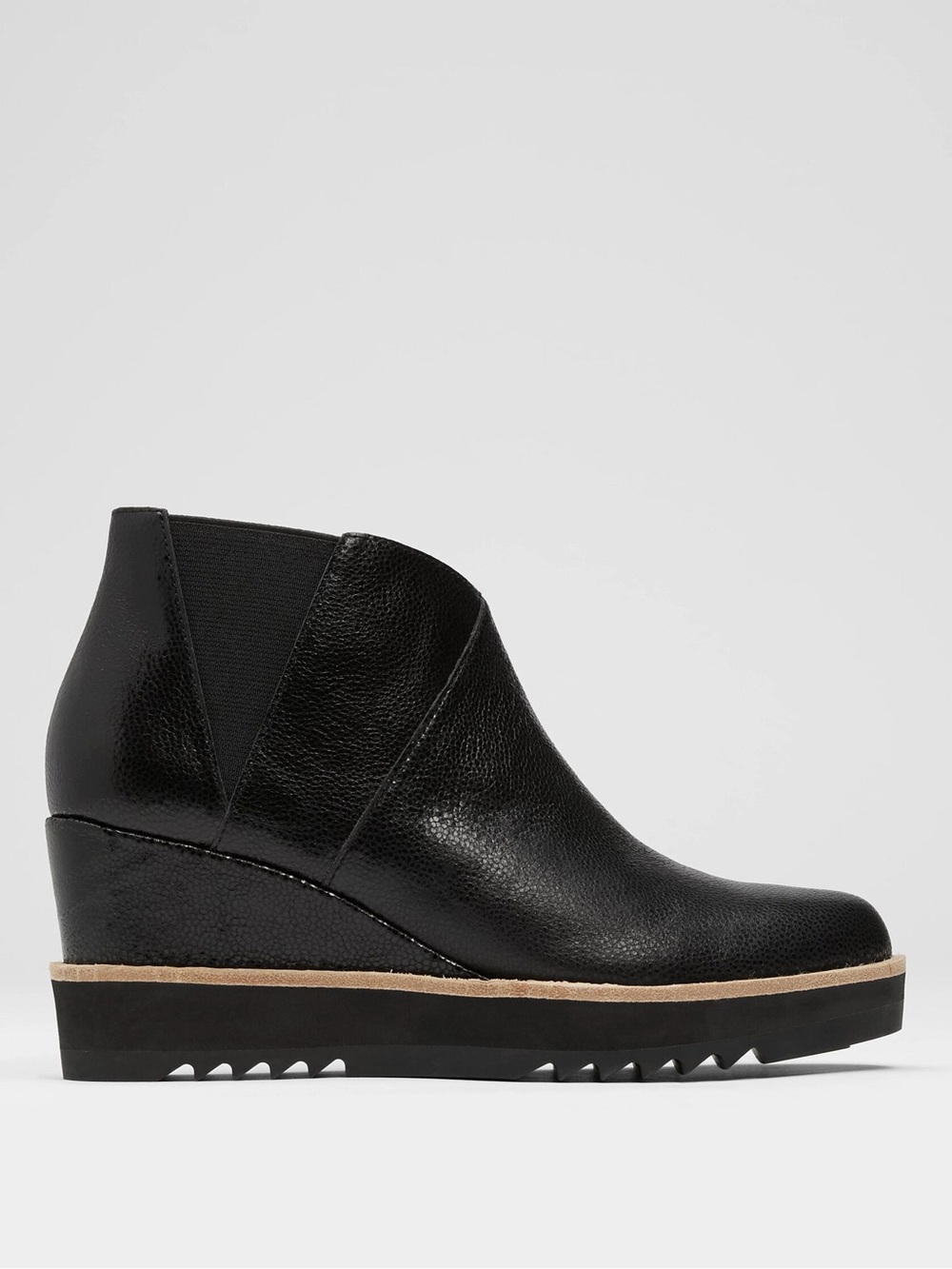 Eileen Fisher Caddy Wedge Bootie in Embossed Leather-9.5